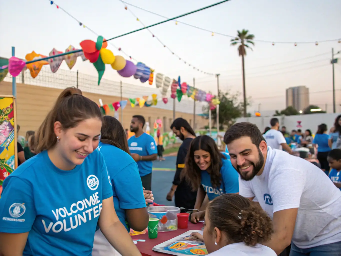 An image of a community support session with volunteers engaging with families in a welcoming environment, symbolizing ARSL HEAD OFFICE's social support programs.