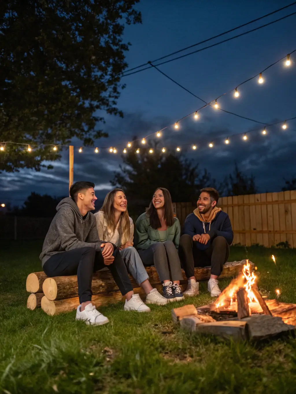 A group of club members gathered around a campfire, sharing stories and camaraderie, representing the strong sense of community within the club.